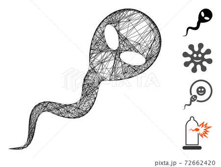 Network Alien Spermatozoon Vector Meshのイラスト素材