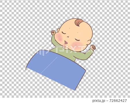 お昼寝をする子どものイラスト素材