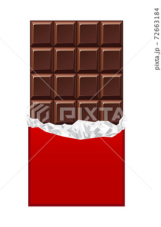 イラスト素材: チョコレート　板チョコ　 72663184