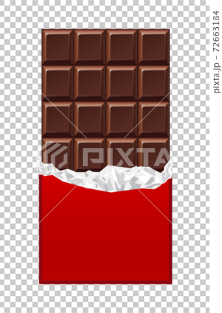 イラスト素材: チョコレート　板チョコ　 72663184