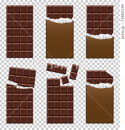 Illustration material: Chocolate chocolate bar set 72663194