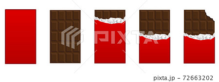 イラスト素材: チョコレート　板チョコ　セット 72663202