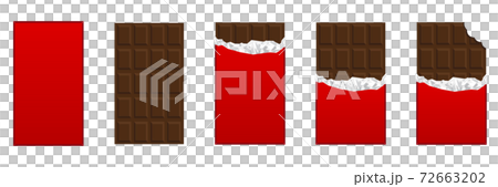Illustration material: Chocolate chocolate bar set 72663202