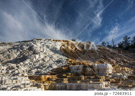 Colorful landscape around Mammoth Hot Spring Terrace Colorful landscape around Mammoth Hot Spring Terrace 72663911