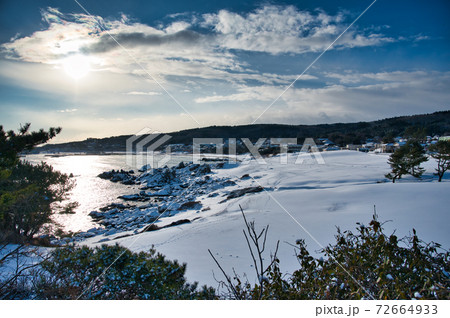 青森県八戸市 冬晴れの種差海岸 青森県八戸市 冬晴れの種差海岸 72664933