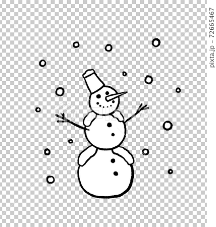 Snowman illustration line art Snowman illustration line art 72665467