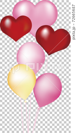 バレンタインデー ホワイトデー ギフト ハート 風船 立体感 イラスト素材のイラスト素材