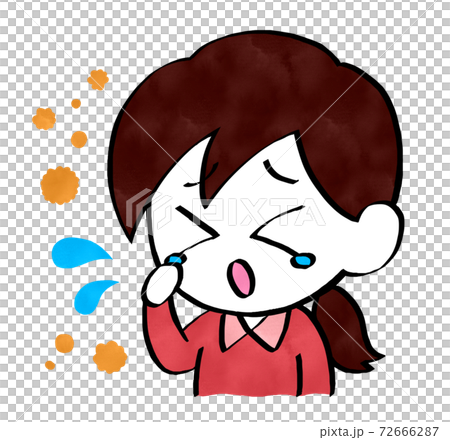 Women with itchy eyes due to hay fever 72666287