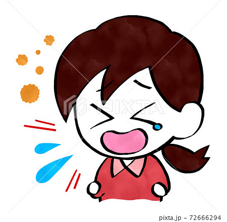 花粉症でくしゃみをする女性 花粉症でくしゃみをする女性 72666294