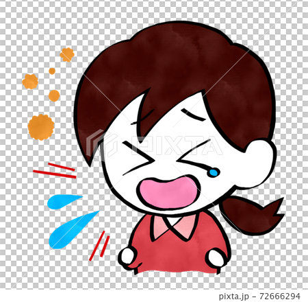 花粉症でくしゃみをする女性 花粉症でくしゃみをする女性 72666294