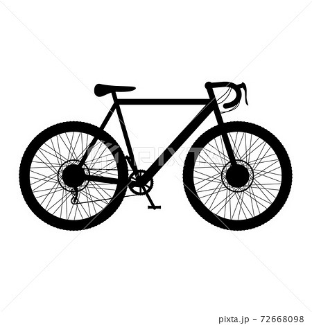 自転車のシルエットのイラスト素材