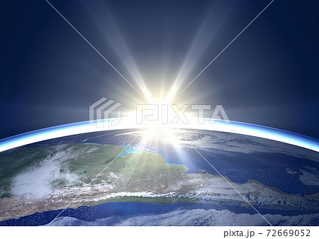 地球 南米 ブラジル アルゼンチン チリ他 夜明け 日の出 星ナシ のイラスト素材