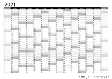 Calendar year 2021 - simple template 72670547
