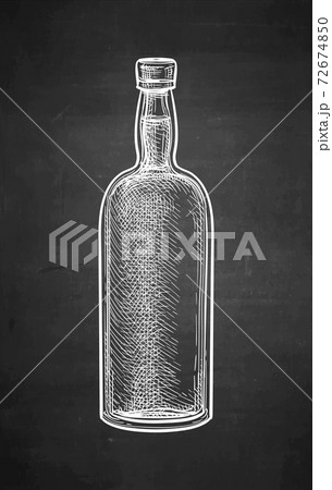 Ink sketch of whiskey bottle. Ink sketch of whiskey bottle. 72674850