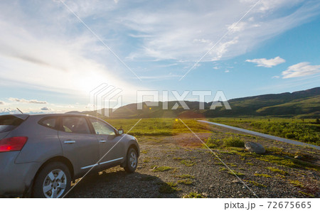 Car in tundra 72675665