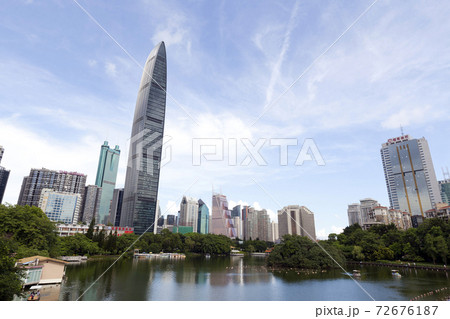 KingKey Financial Center(kk100) looking from Lihu lake in Shenzhen,China. 72676187