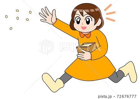 豆まき　女の子　イラスト 72676777