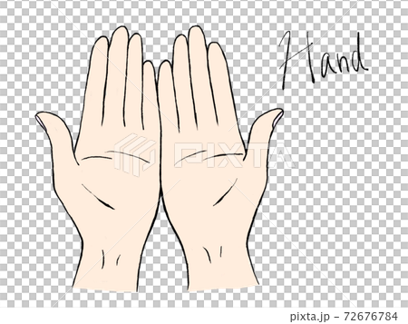 手や手のひらの手書きイラストイメージのイラスト素材