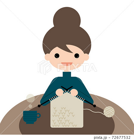 編み物をする女性のイラスト 72677532