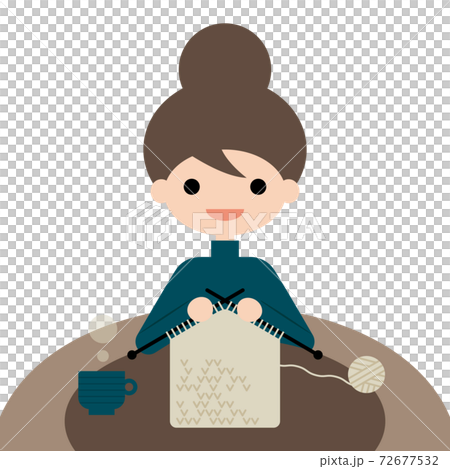 編み物をする女性のイラスト 72677532