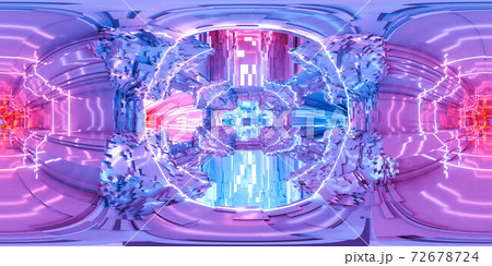 full 360 degree equi rectangular seamless hdr panorama of technology science fiction design 3d render illustration 72678724