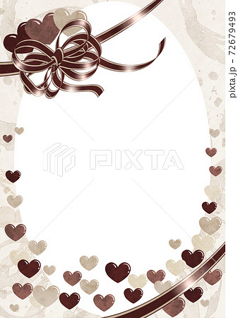 バレンタインフレーム チョコカラー 縦 のイラスト素材
