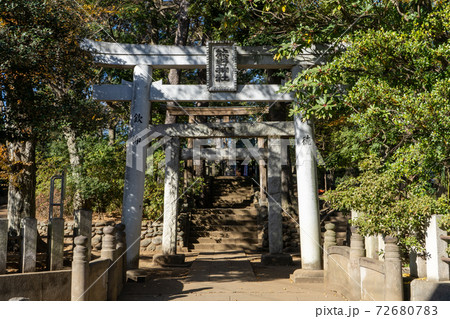 東京都杉並区和泉）和泉熊野神社の第一鳥居 72680783