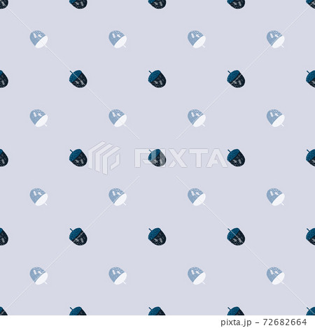 Abstract botanical seamless pattern with little hand drawn acorn shapes. Light pastel blue background. 72682664