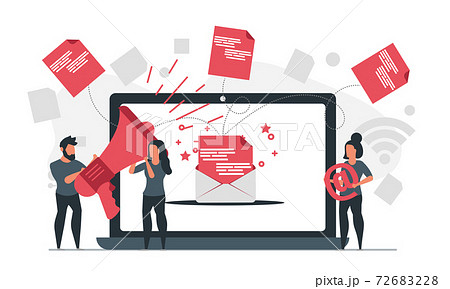 Email campaign business marketing technology strategy. People send email newsletter message to promotion global. Online business campaign vector illustration 72683228