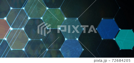 Quantum processing. Deep learning artificial intelligence. Future new technology  for business or science presentation 72684205