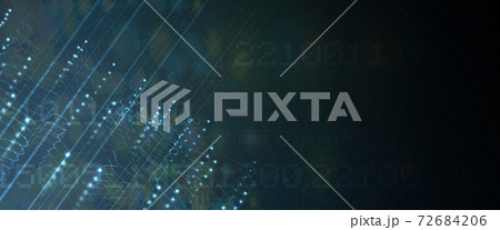 Quantum processing. Deep learning artificial intelligence. Future new technology  for business or science presentation 72684206