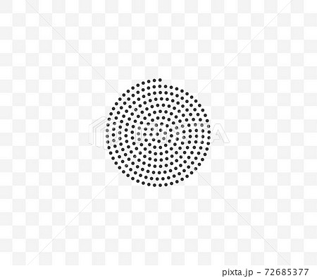 Dotted spiral symbol on transparent background. Vector illustration. 72685377