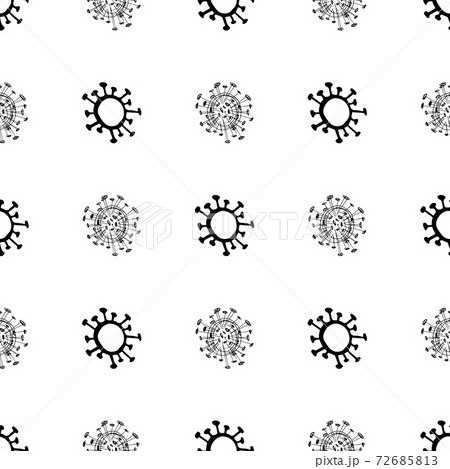 Seamless pattern of coronavirus microbes....のイラスト素材 [72685813] - PIXTA