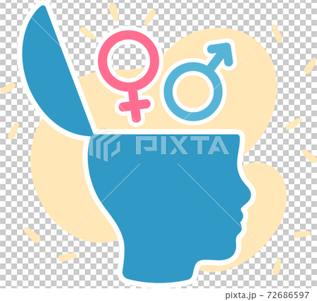 Open head with gender symbols 72686597