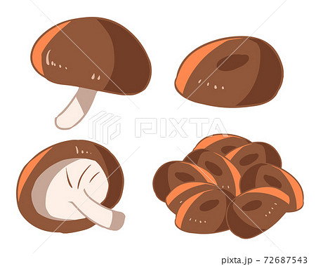 しいたけ 線無し のイラスト素材