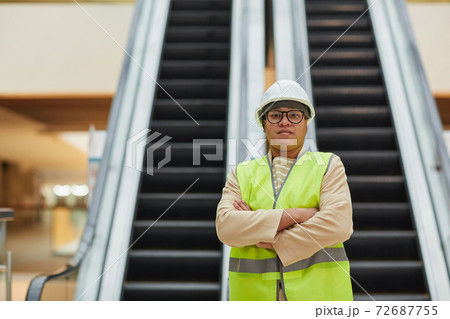 Confident Female Worker on Construction Site 72687755