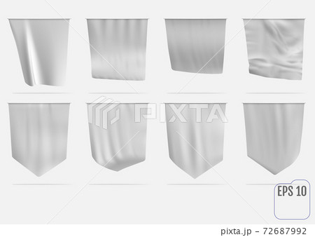 Realistic pennant. 3d white flag Realistic pennant. 3d white flag 72687992
