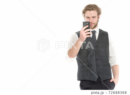 Manager with beard on face. 72688368