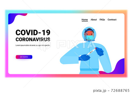 doctor or scientist in mask holding covid-19 nasal swab laboratory test coronavirus pandemic concept doctor or scientist in mask holding covid-19 nasal swab laboratory test coronavirus pandemic concept 72688765
