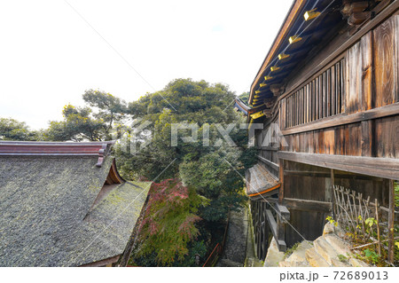 竹生島宝厳寺　重文「船廊下」の外観 72689013