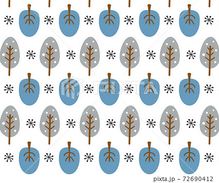 北欧風冬の木のパターン背景イラストのイラスト素材