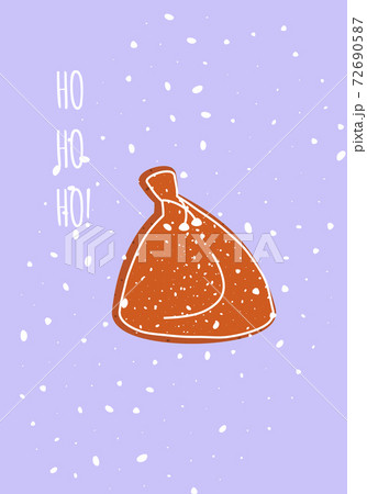 Christmas card sack gingerbread cookie bag vector 72690587