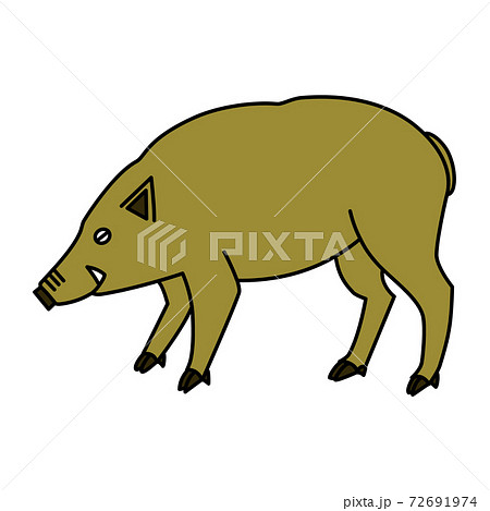 亥年にふさわしい茶色の猪のイラストのイラスト素材