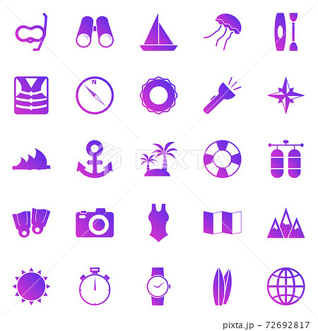 Diving gradient icons on white background 72692817