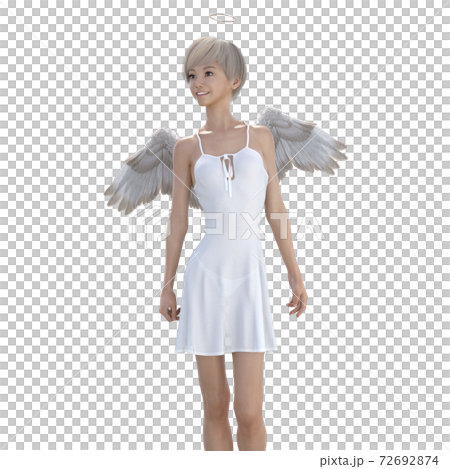 美腿天使燙髮3DCG插畫素材 72692874