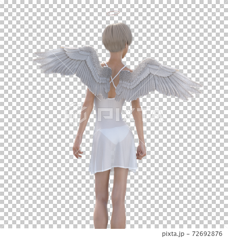 美腿天使燙髮3DCG插畫素材 72692876