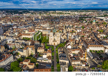 Beautiful aerial townscape view of Dijon city of France Beautiful aerial townscape view of Dijon city of France 72693652