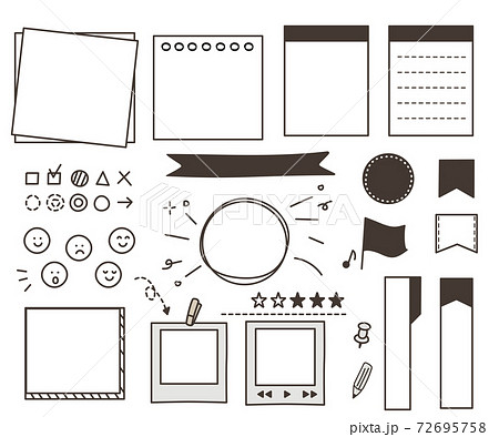 手書きのメモ帳 ノートセットのイラスト素材