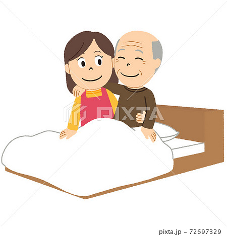 介護するホームヘルパーのイラストのイラスト素材