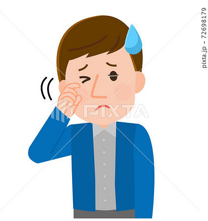 眼精疲労　かすみ目　体の不調　男性　 72698179